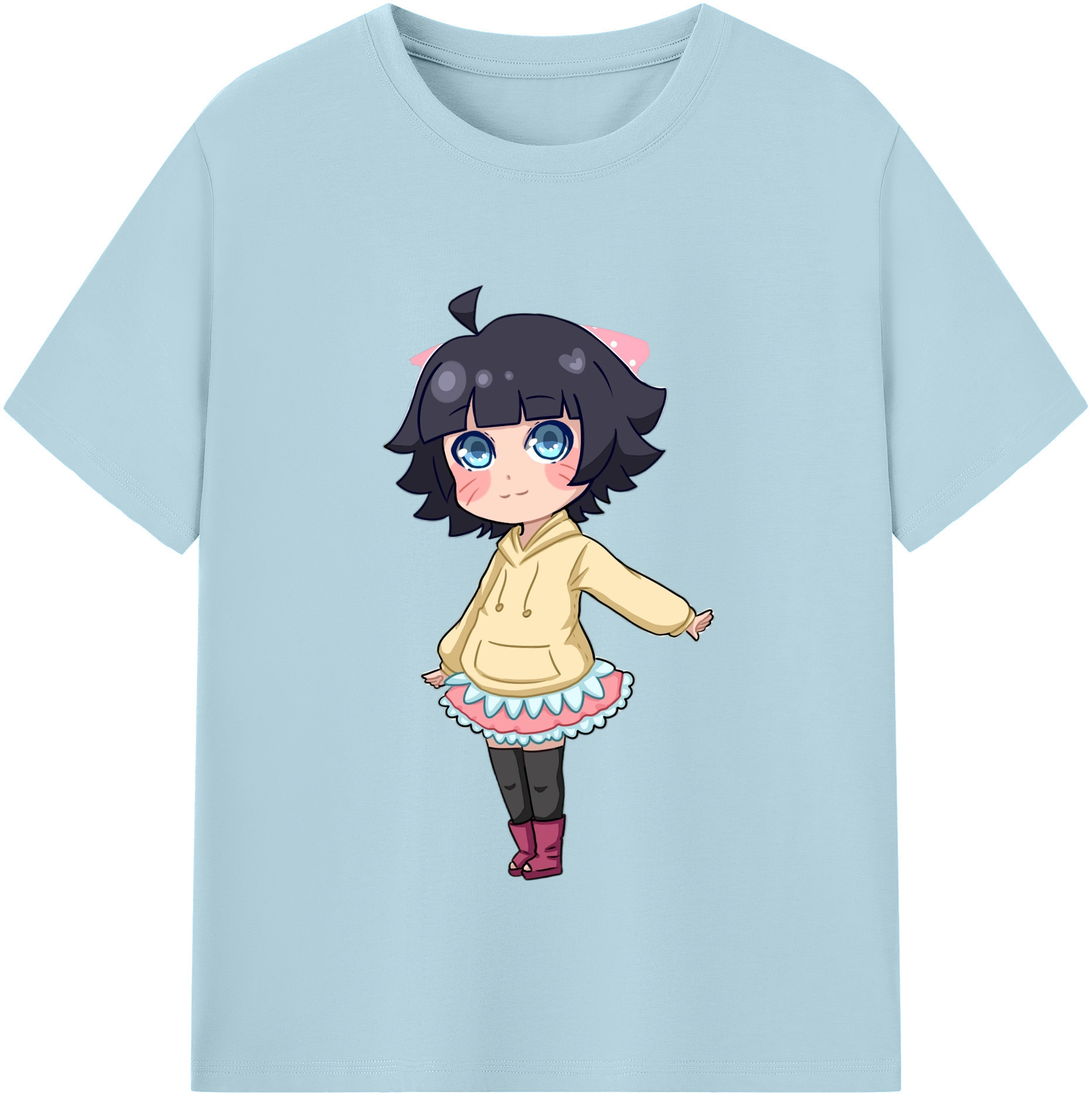（画像用） NARUTO -ナルト- うずまき ヒマワリ Uzumaki Himawari 綿100％半袖Tシャツ（フロントプリント）
